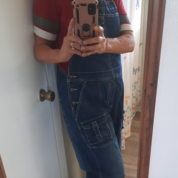 RARE vtg Disney 100% cotton denim bib overalls sz LG *U - Picture 9 of 11